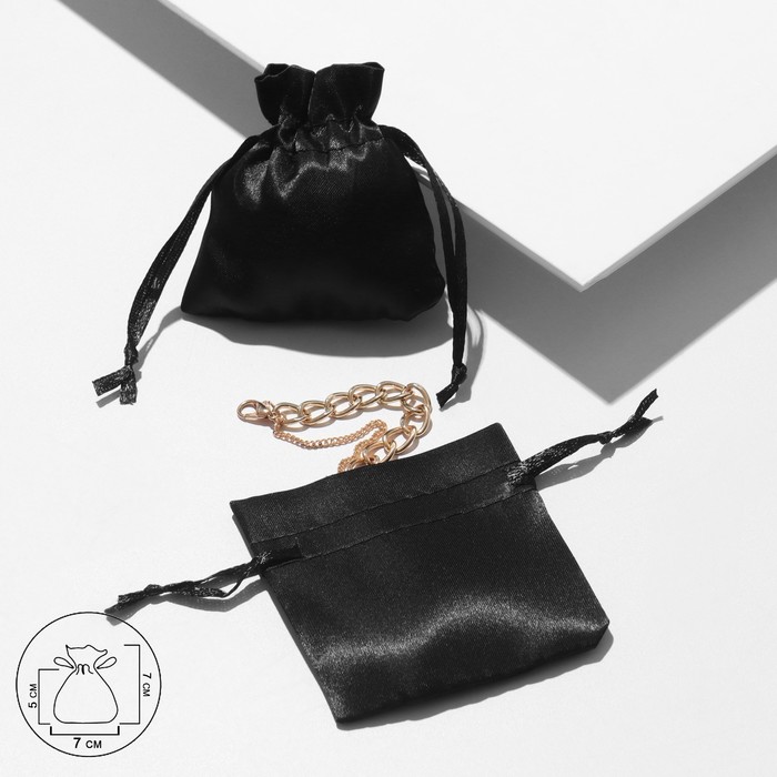 Мешочек подарочный атласный, 7×7 см, цвет чёрный мешочек бархатный классика 7 5 цвет чёрный