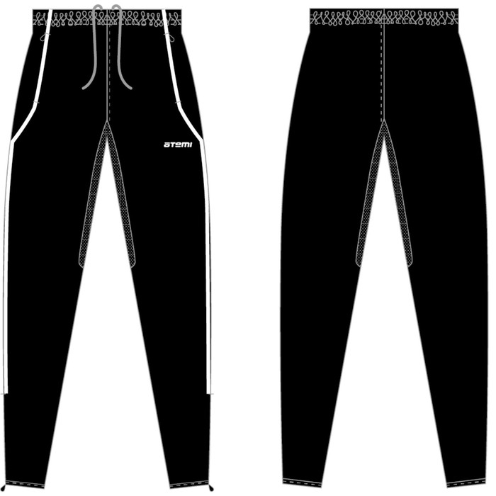 брюки тренировочные atemi цвет черный apnt 001ss23 blk размер 2xl Брюки тренировочные детские Atemi, цвет черный, APNT-001JSS23-BLK, размер 140