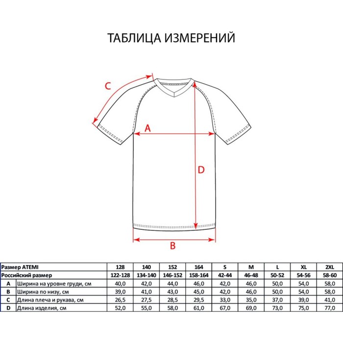 

Футболка тренировочная детская Atemi, цвет тёмно синий, ATSS-003JSS23-DNV, размер 164