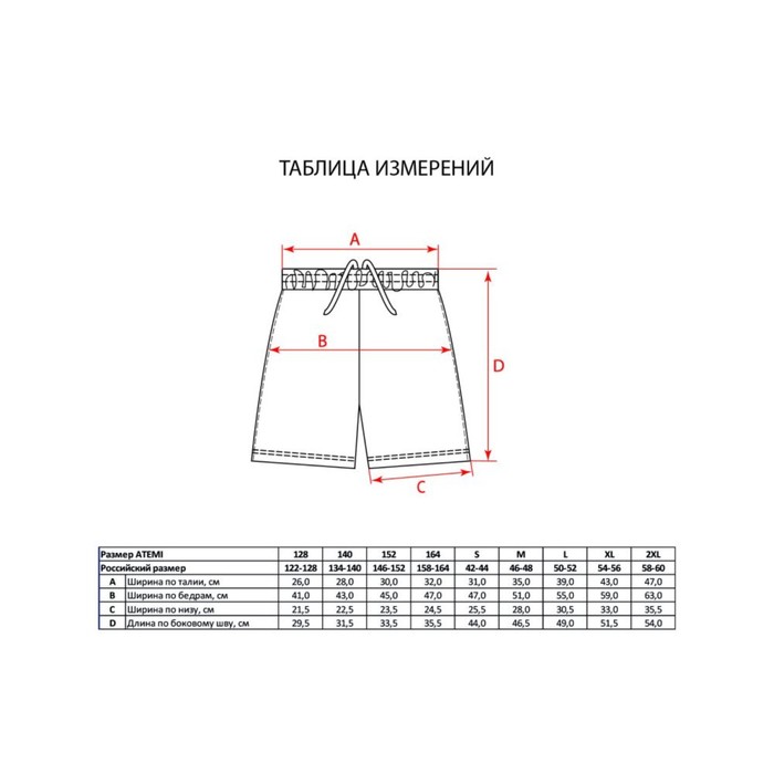 

Шорты тренировочные детские Atemi, цвет тёмно синий, ASHO-003JSS23-DNV, размер 152