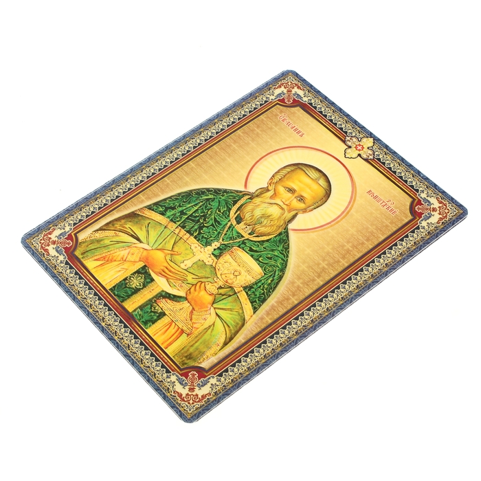 купить Икона Святой праведный Иоанн Кронштадтский, 3D, с клеящейся основой