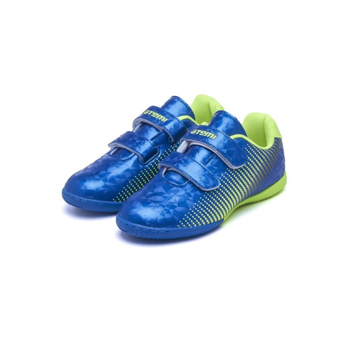 Бутсы футбольные Atemi SBA-006 INDOOR KIDS, цвет  синий/ ярко-салатовый, размер 34