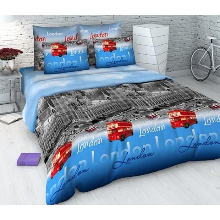 Постельное бельё дуэт "Василиса 3D: Биг-Бен", 215х145см - 2 шт, 220х240см, 70х70 - 2 шт