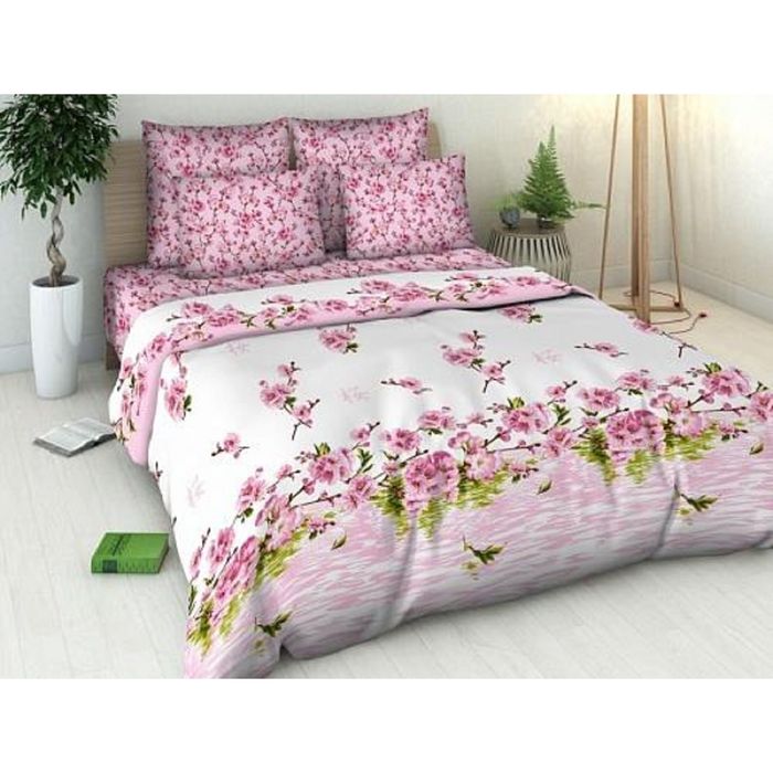 Постельное бельё 2 сп "Василиса: Цветение персика", 215х175см, 220х200см, 70х70см - 2 шт