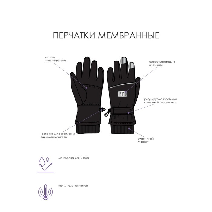 

Перчатки для мальчика, размер 18