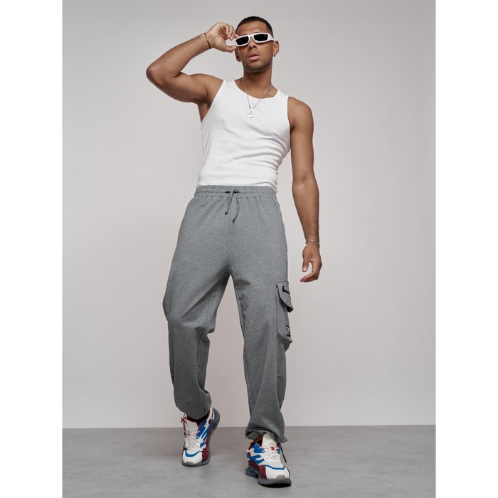 фото Брюки спортивные мужские, размер 48, цвет серый mtforce