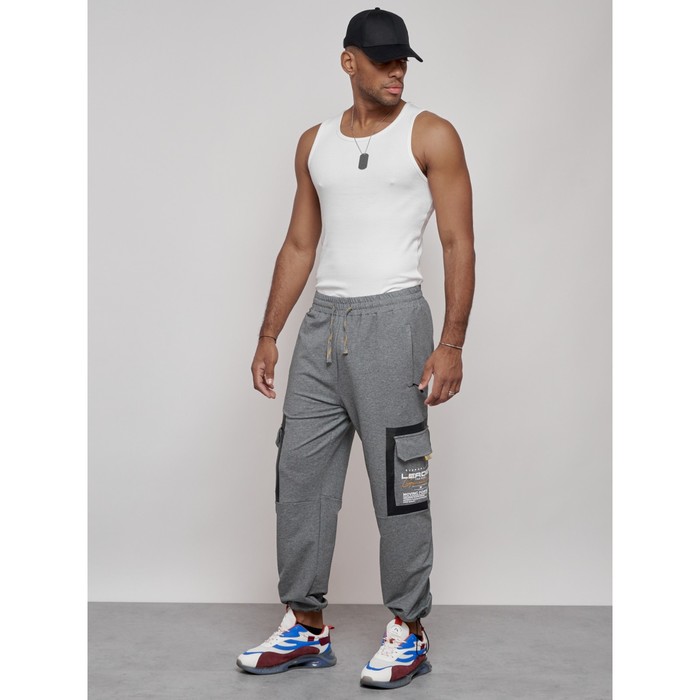 фото Брюки спортивные мужские, размер 52, цвет серый mtforce