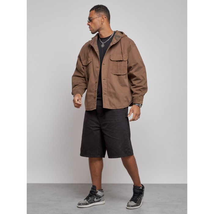 Куртка джинсовая мужская, размер 48, цвет коричневый