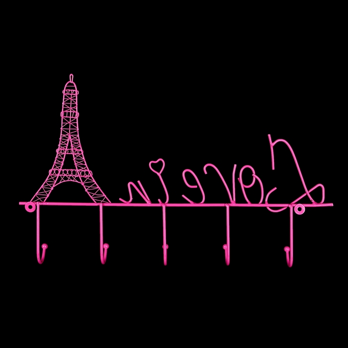 Вешалка декоративная на 5 крючков "Любовь в Париже"