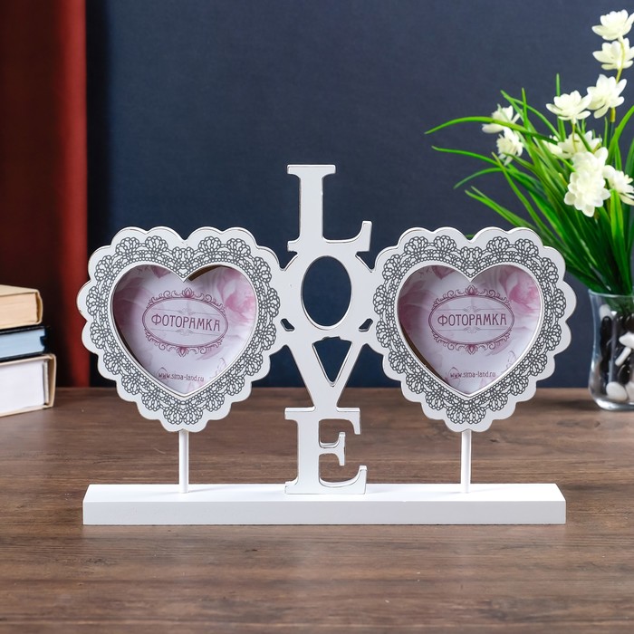 Фоторамка "Светлые моменты Love" на подставке на 2 фото 9х10 см