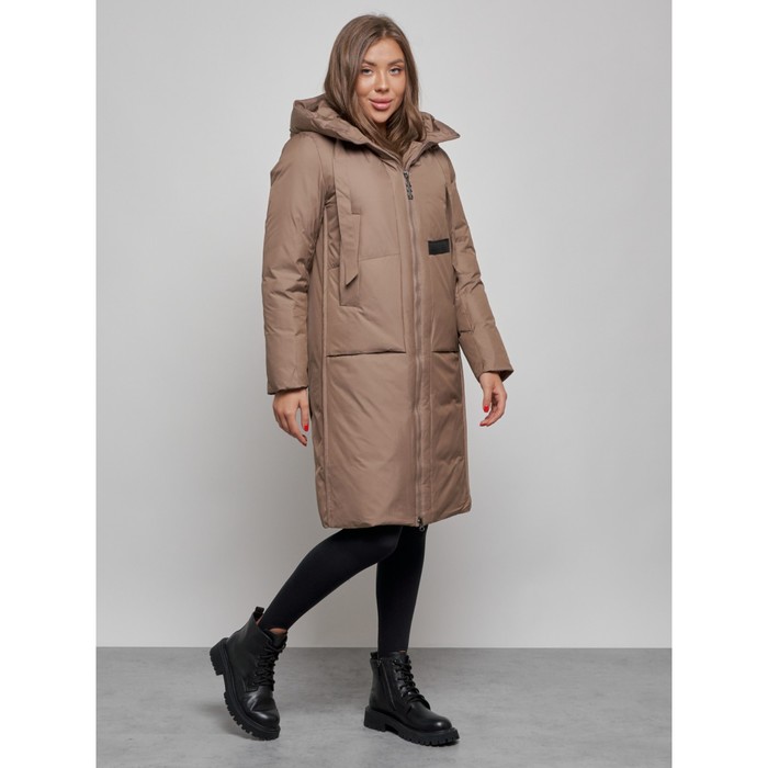 фото Пальто утепленное зимнее женское, размер 46, цвет коричневый mtforce