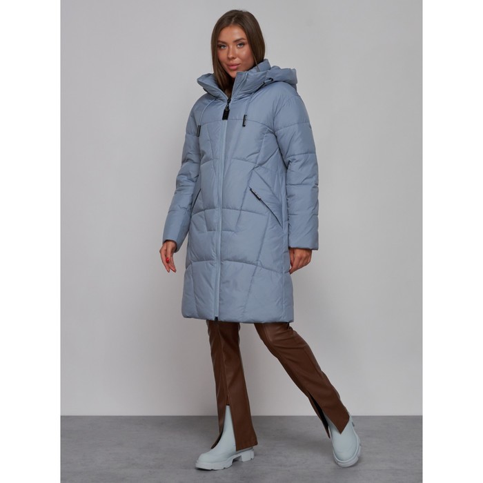 фото Пальто утепленное зимнее женское, размер 48, цвет голубой mtforce