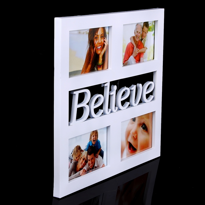 Фоторамка на 4 фото Believe, белая, 10х15 см