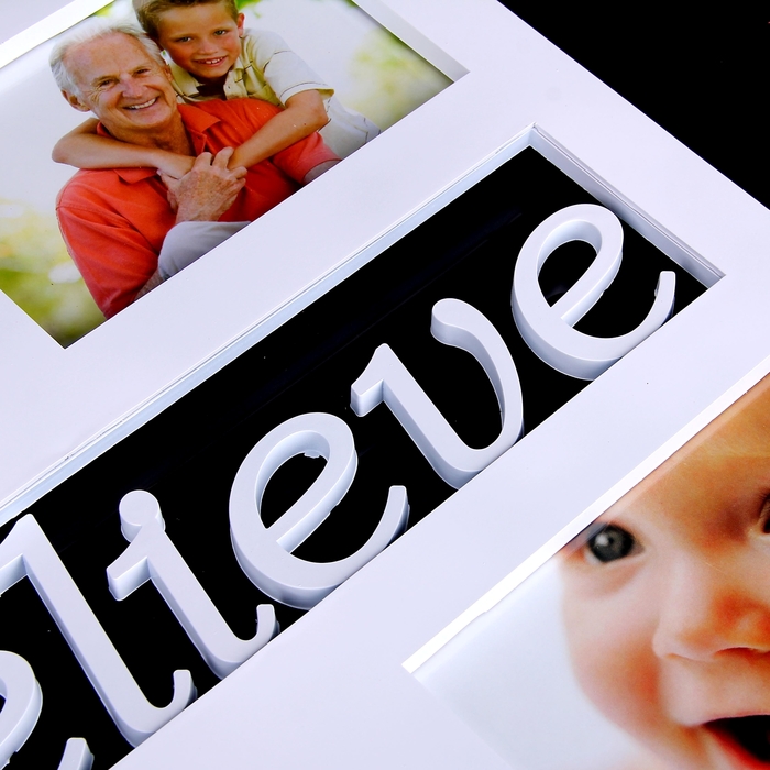 Фоторамка на 4 фото Believe, белая, 10х15 см