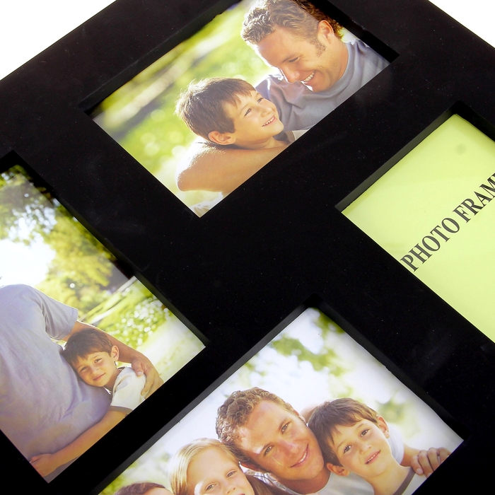 Фоторамка на 6 фото "Сюжет" черная, 10х15 см