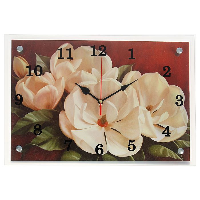 Часы настенные прямоугольные "Цветы", 25х35 см