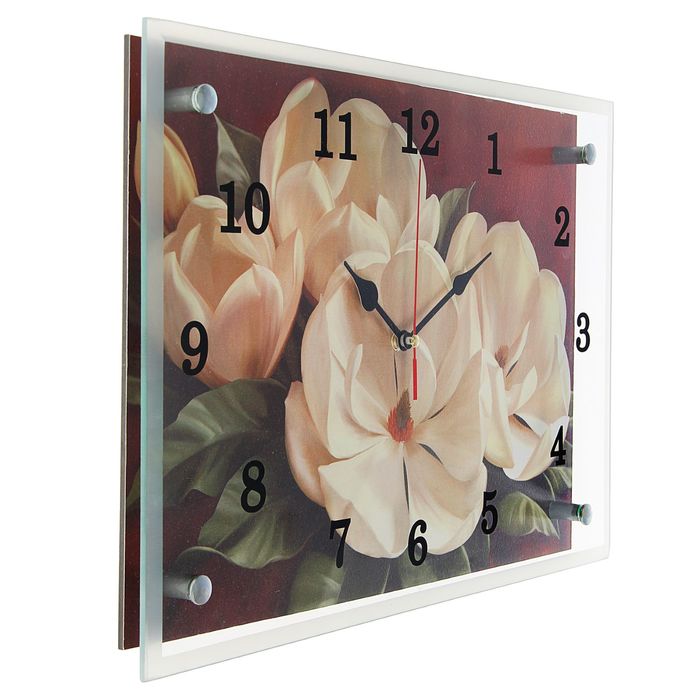 Часы настенные прямоугольные "Цветы", 25х35 см