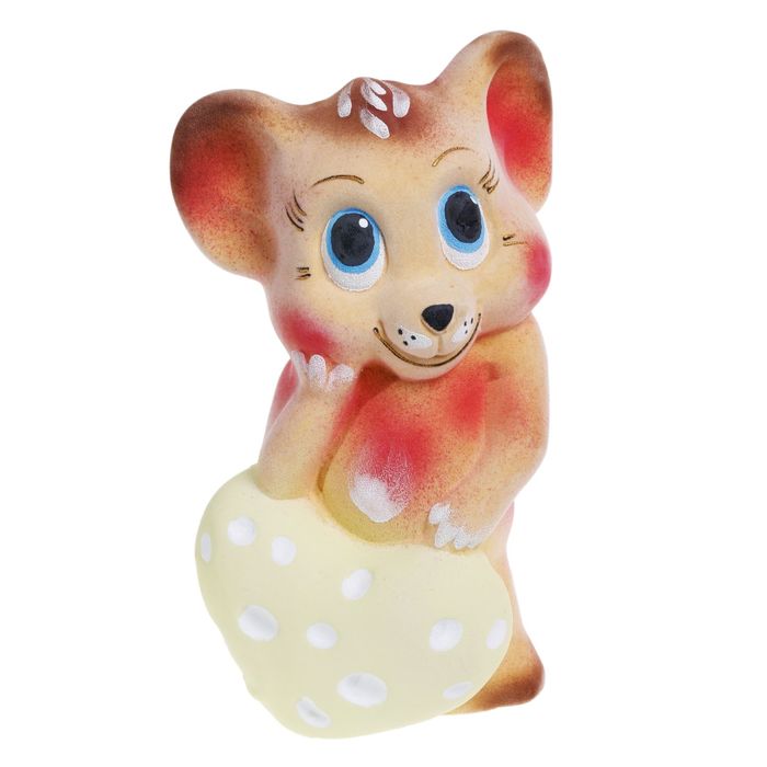 Копилка "Мышь с сыром" флок, микс