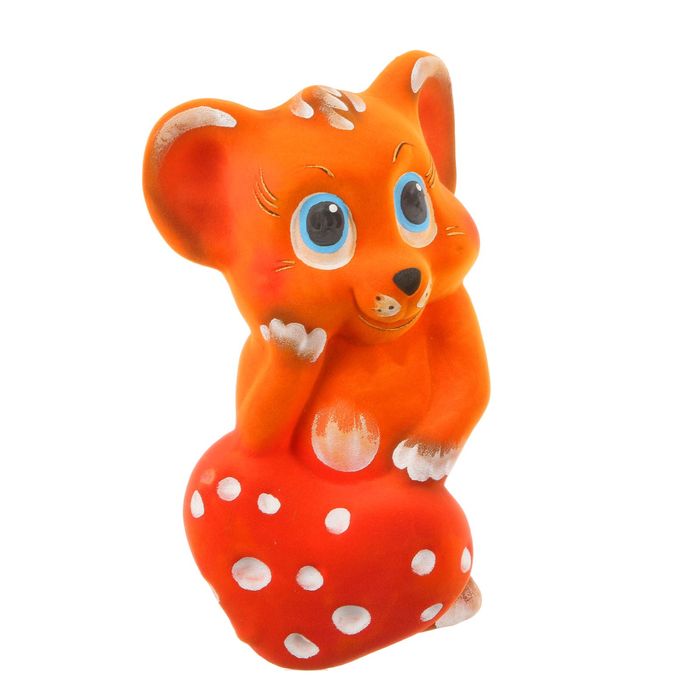 Копилка "Мышь с сыром" флок, микс