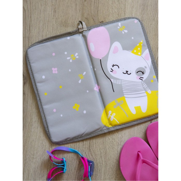 фото Коврик в садик, «котик», 30х36 см, для переобувания, серый всё на местах