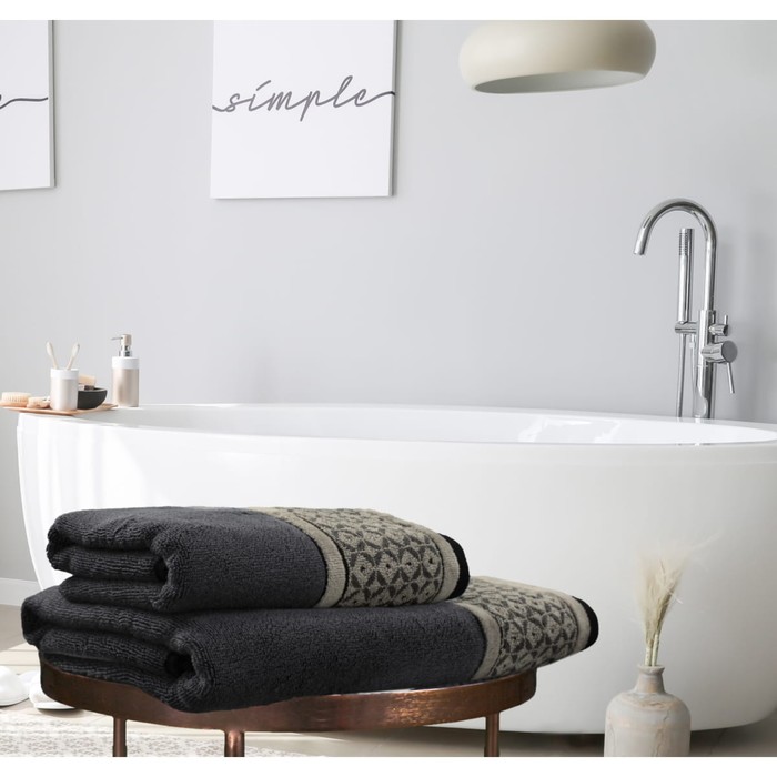 

Полотенце Arya Home Laura, размер 50x90 см, цвет антрацит