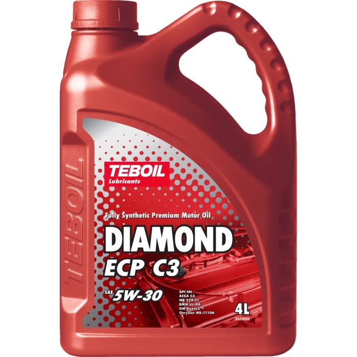 Масло моторное TEBOIL Diamond ECP C3 5W-30, синтетическое, 4 л масло моторное teboil gold l 5w 30 синтетическое 1 л