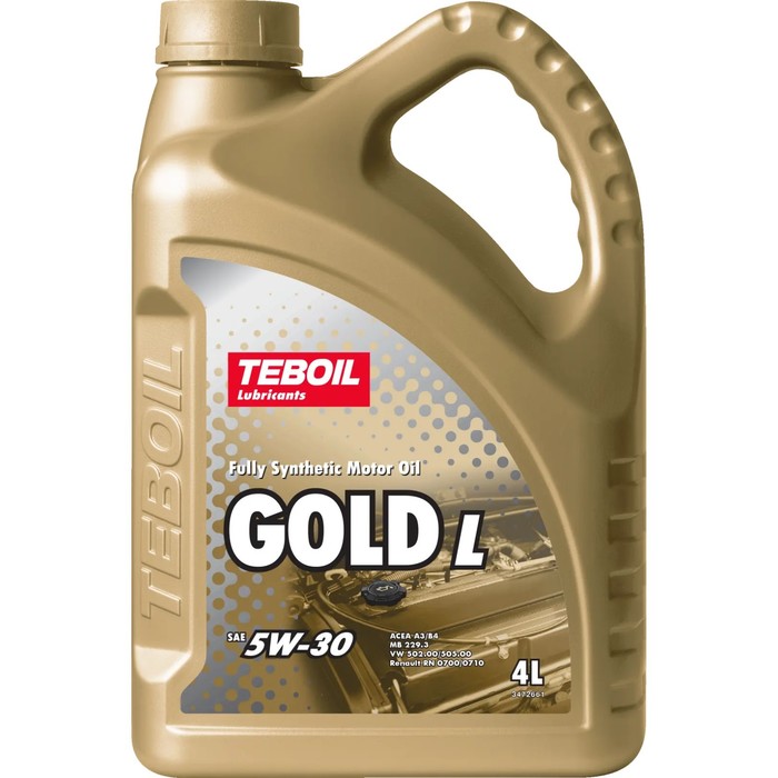Масло моторное TEBOIL Gold L 5W-30, синтетическое, 4 л масло синтетическое teboil gold l 5w40 4л