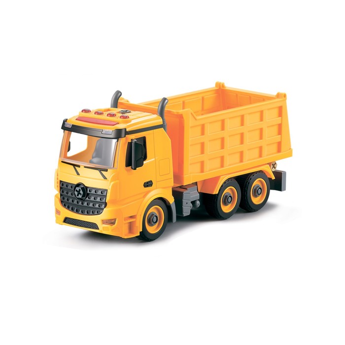 Грузовик-конструктор Funky Toys, фрикционный, свет, звук, 30 см funky toys грузовик конструктор с подъемным краном фрикционный 1 12 33 см