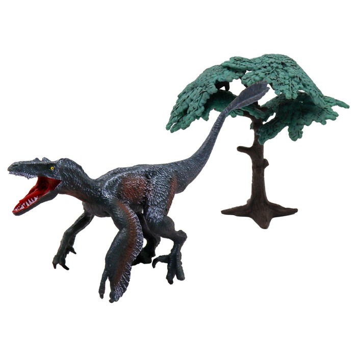 Фигурка динозавра Funky Toys «Пернатый велоцираптор», с аксессуаром, цвет тёмно-синий фигурка динозавра велоцираптор