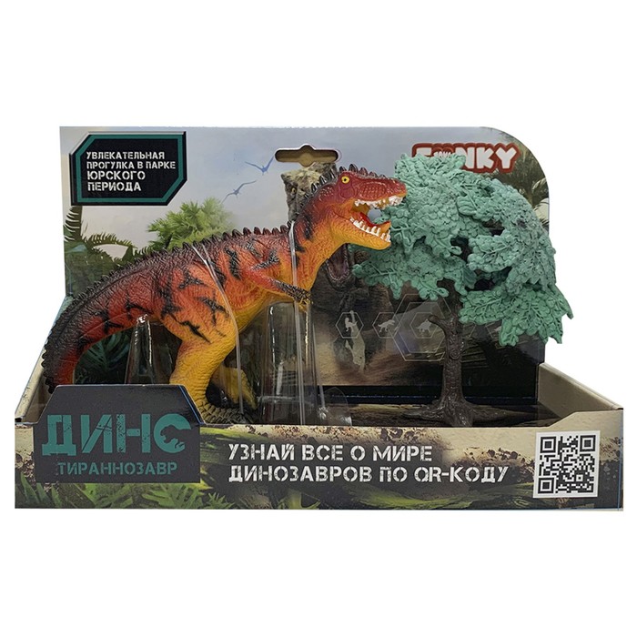 

Фигурка динозавра Funky Toys «Тираннозавр», с аксессуаром, цвет красно-оранжевый