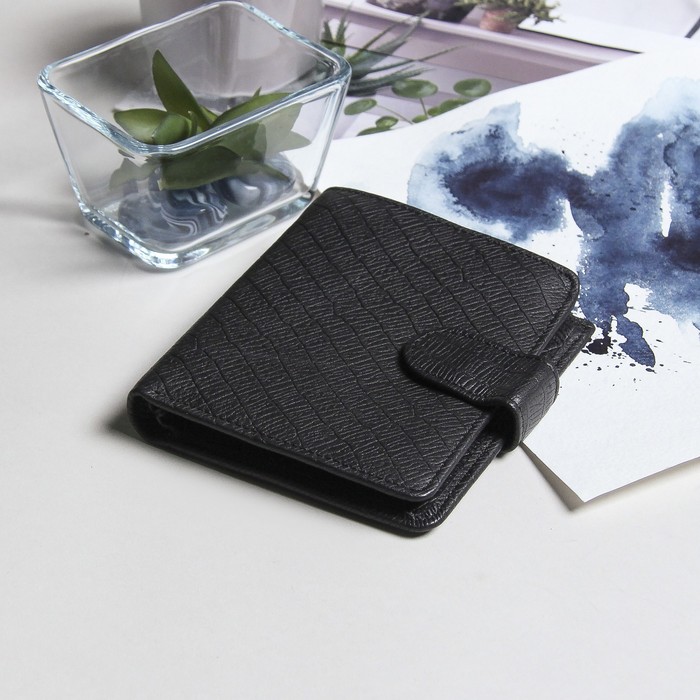 Кошелёк мужской "Карл", 3 отдела, отдел для кредиток, цвет чёрный