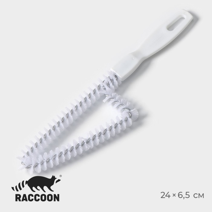 Щётка для чистки посуды и решёток-гриль Raccoon, треугольник, 24×6,5х1,5 см, цвет белый щётка для решёток гриль 18