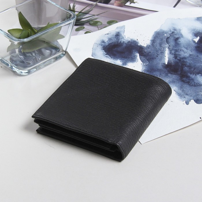 Кошелёк мужской "Карл", 3 отдела, отдел для кредиток, цвет чёрный