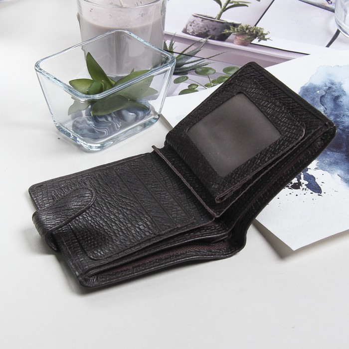 Кошелёк мужской "Карл", 3 отдела, отдел для кредиток, цвет кофейный