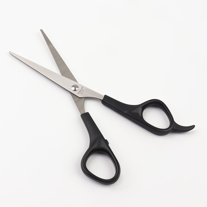 Ножницы парикмахерские с упором, лезвие — 6,5 см, цвет чёрный