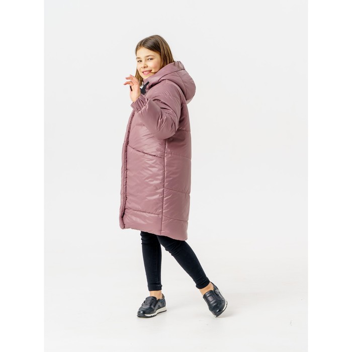 фото Пальто зимнее для девочки «маргарита», рост 128 см, цвет кофе emson kids