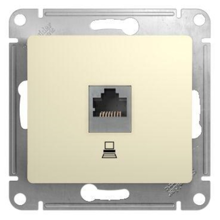 

Розетка компьютерная 1-м СП Glossa RJ45 кат.5E механизм беж. SE GSL000281K