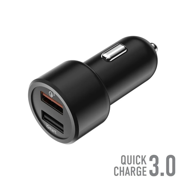 Зарядное устройство автомобильное Olmio Smart IC, 2 USB, 30 Вт, 5,4 А, QuickCharge3.0 olmio зарядное устройство автомобильное olmio smart ic 2 usb 30 вт 5 4 а quickcharge3 0