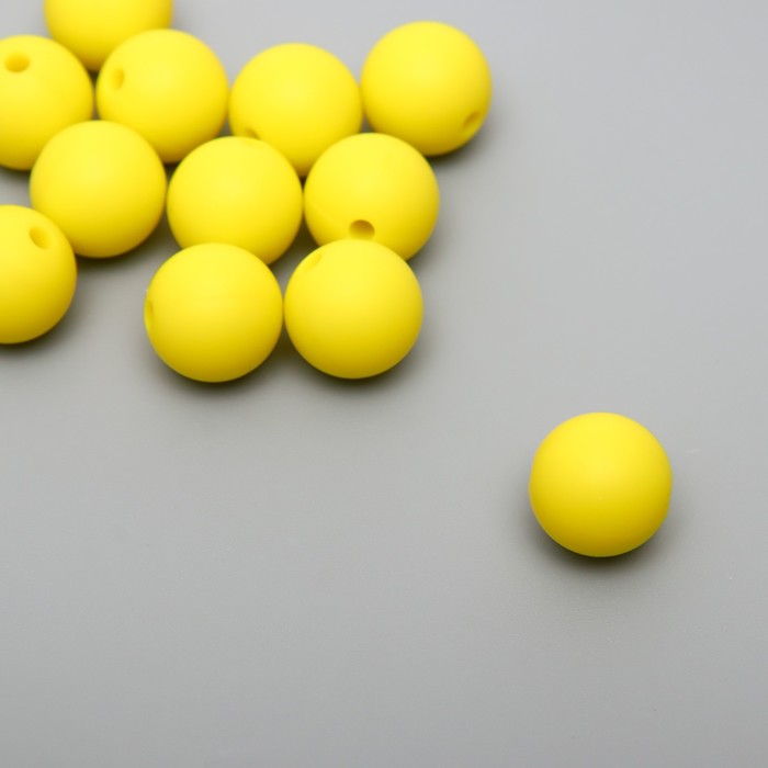 Бусина силикон Круглая жёлтая зефирная d=1,2 см