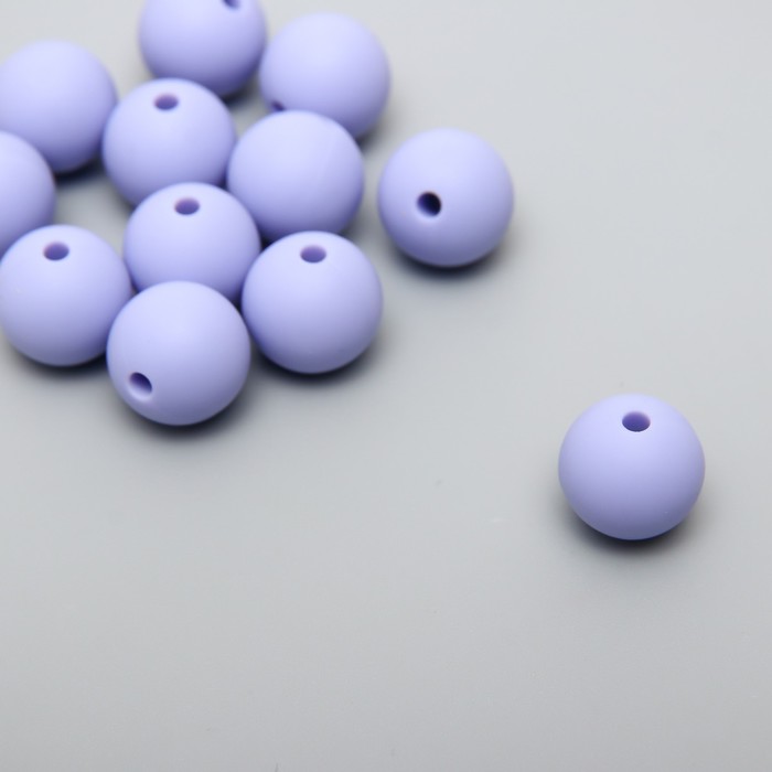 Бусина силикон Круглая сиренево-голубая d=1,2 см