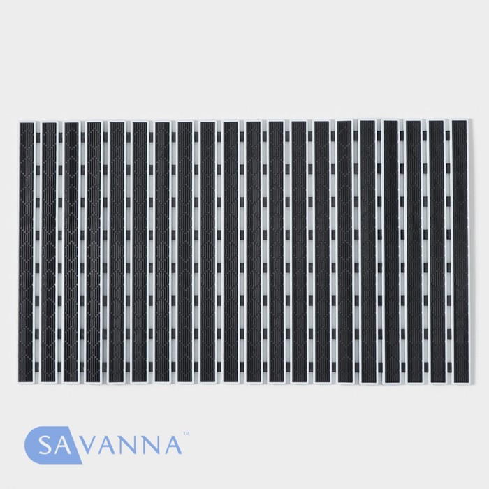 

Коврик противоскользящий СПА в ванну на присосках SAVANNA, 40×68 см, цвет чёрный