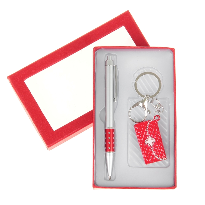 Набор подарочный 2в1: ручка, брелок "Сумочка"