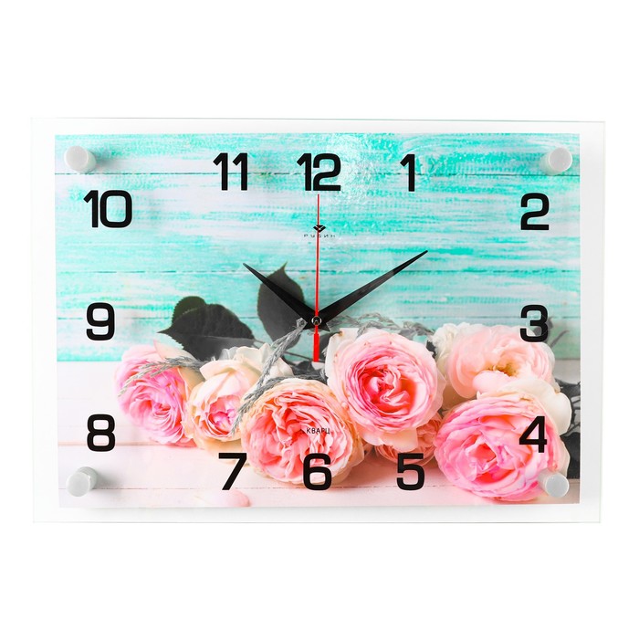 Часы настенные, интерьерные: Цветы, Букет роз, 25 х 35 см