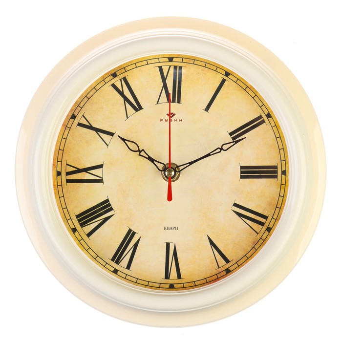 цена Часы настенные Ретроклассика, d-21 см, корпус слоновая кость