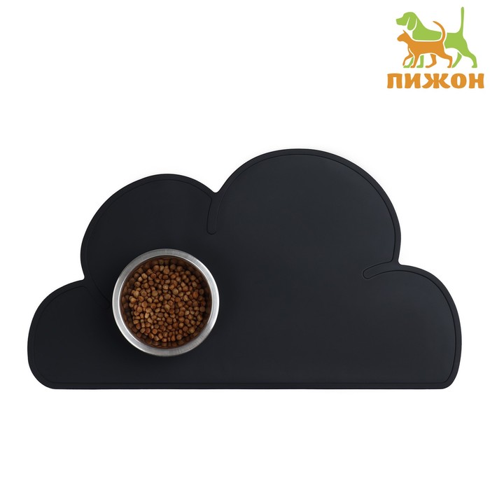 Коврик силиконовый под миску Облако, 48 х 27 см, чёрный коврик под миску trixie для собак силиконовый 48×27 см прозрачный
