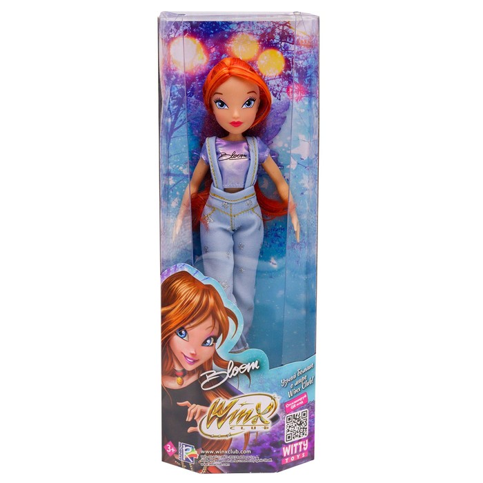 Шарнирная кукла Winx Club Блум в джинсах с крыльями 24 см 1601₽