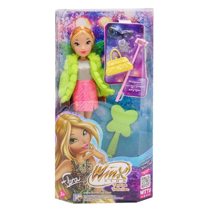 цена Шарнирная кукла Winx Club Fashion «Флора», с крыльями и аксессуарами, 24 см