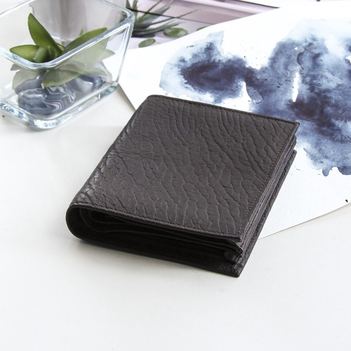 Кошелёк мужской "Карл", 3 отдела, отдел для кредиток, цвет кофейный