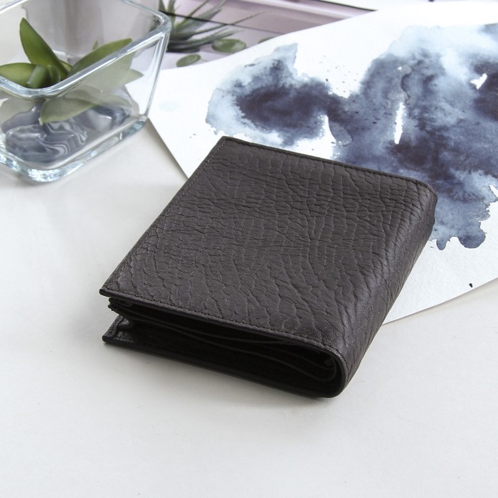 Кошелёк мужской "Карл", 3 отдела, отдел для кредиток, цвет кофейный