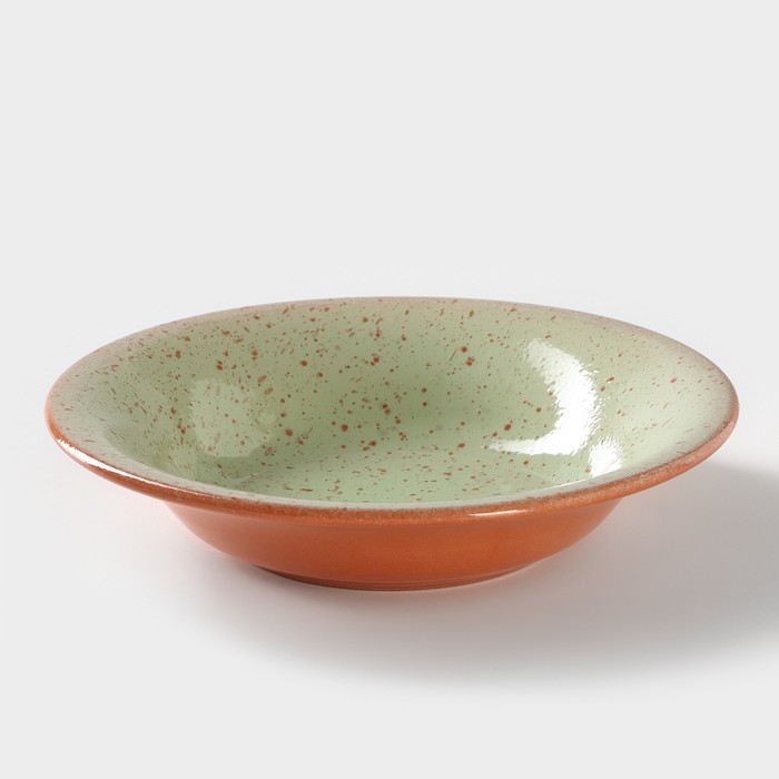 Тарелка глубокая ColorLife, 500 мл, d=22 см, h=4,5 см, цвет зелёный тарелка глубокая rustic kitchen 500 мл d 22 см